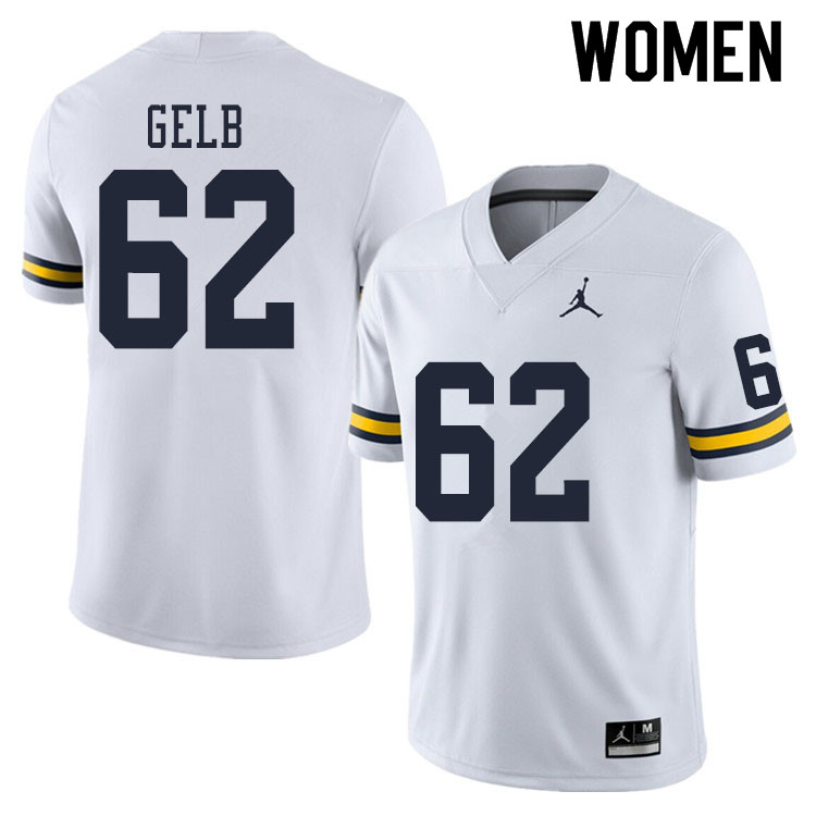 Women #62 Mica Gelb Michigan Wolverines College Football Jerseys Sale-White